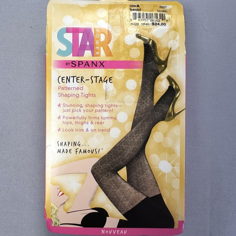 Spanx Star Power Center-Stage Shaping Tight‎ Women A Black Pattern Control